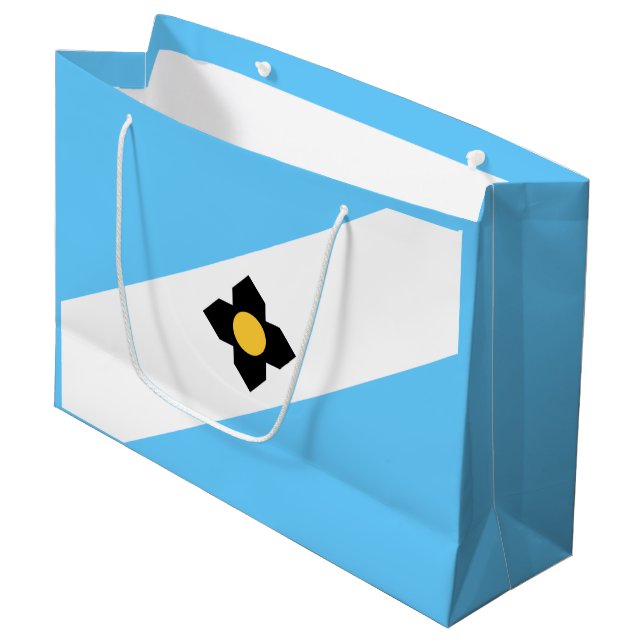 Flag Madison, Wisconsin große Geschenktasche Große Geschenktüte (Vorderseite Schrägansicht)