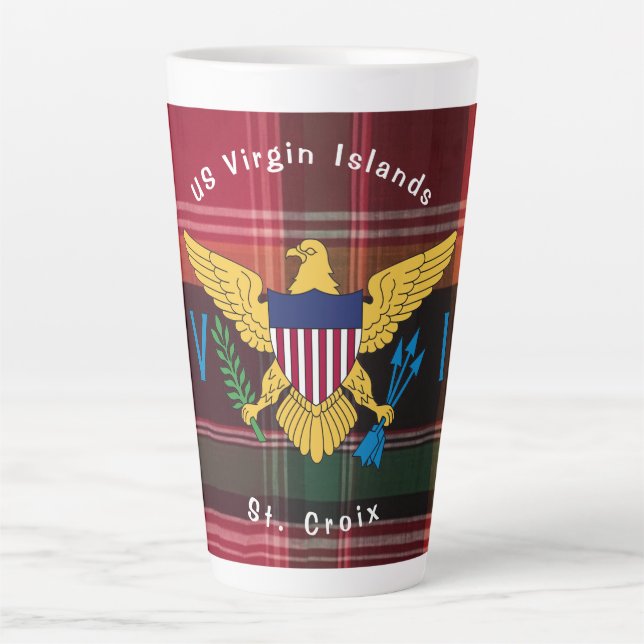 Flag Madras Pattern St. Croix Jungfrau Milchtasse (Vorderseite)