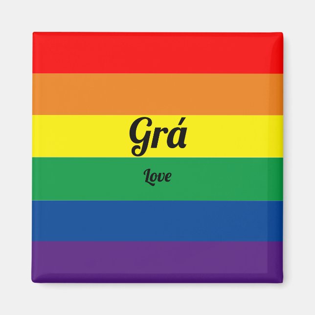 Flag Magnet für farbigen irischen Gay Pride (Vorne)