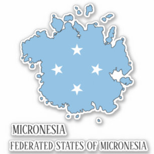 Flag-Map-Kontur für Mikronesien Aufkleber