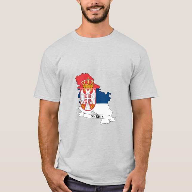 Flag map of Serbia T-Shirt (Vorderseite)