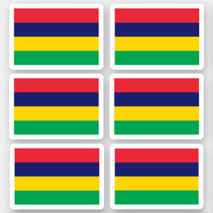 Flag Mauritius - eine Sammlung Aufkleber
