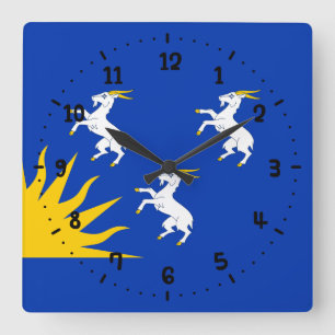 Flag Merionethshire Square Wall Clock Quadratische Wanduhr