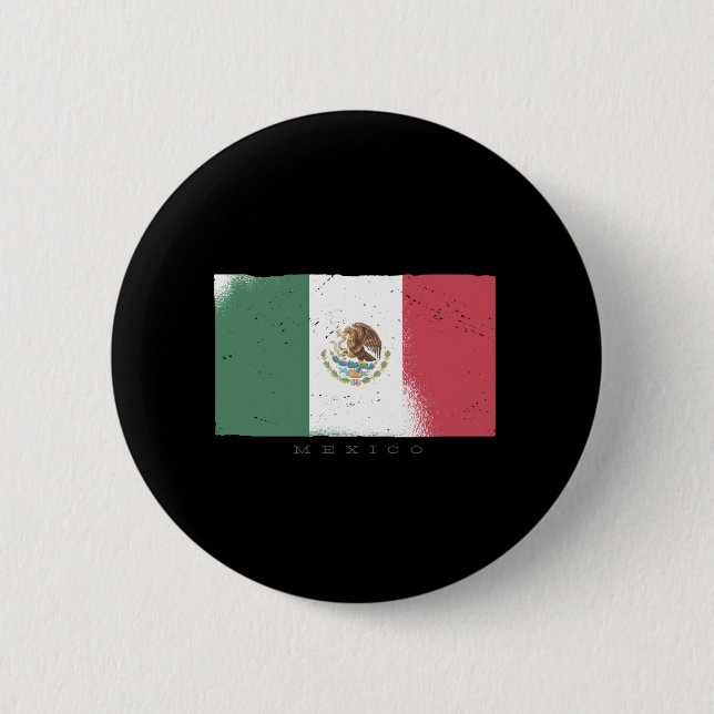Flag Mexico Grunge Style Button (Vorderseite)