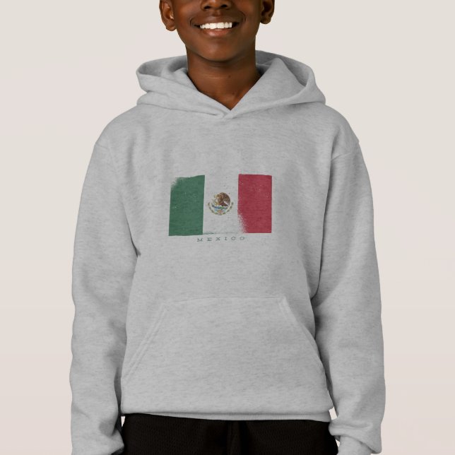 Flag Mexico Grunge Style Hoodie (Vorderseite)