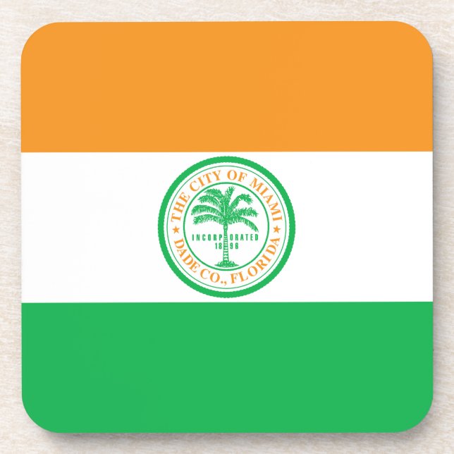 Flag Miami, Florida Getränke Coaster Getränkeuntersetzer (Vorderseite)