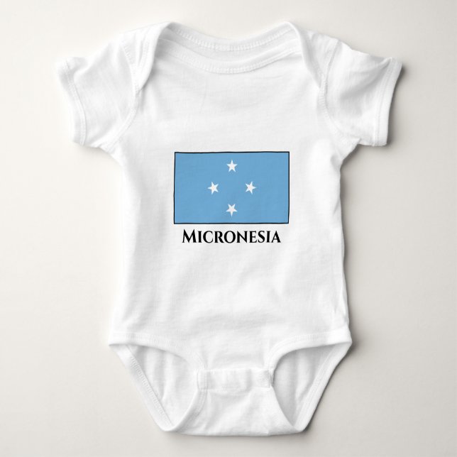 Flag Mikronesien Baby Strampler (Vorderseite)