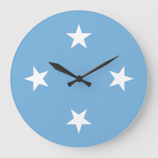 Flag Mikronesien Große Wanduhr