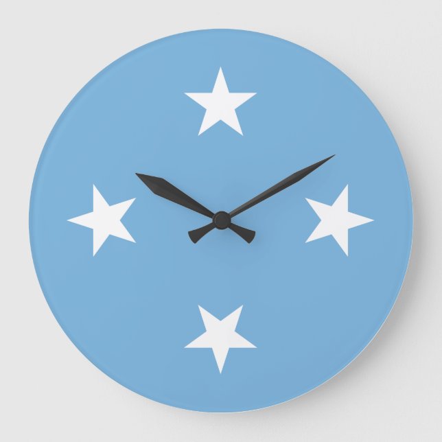 Flag Mikronesien Große Wanduhr (Vorderseite)