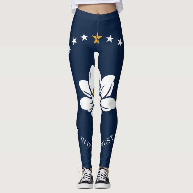Flag Mississippi - Neue Magnolienflagge Leggings (Vorderseite)