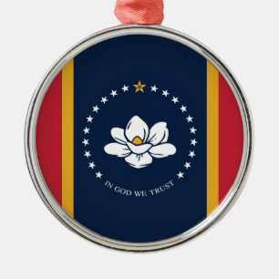 Flag Mississippi - Neue Magnolienflagge Ornament Aus Metall