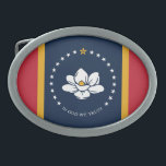 Flag Mississippi - Neue Magnolienflagge Ovale Gürtelschnalle<br><div class="desc">Die neue Flagge von Mississippi,  auch Magnolia genannt,  wurde 2020 adoptiert. Hier finden Sie phantastische Geschenkideen der Mississippi-Flagge,  Souvenirs der New Magnolia-Fahne und phantastische Geschenkideen für Mississippi-Patriot.</div>