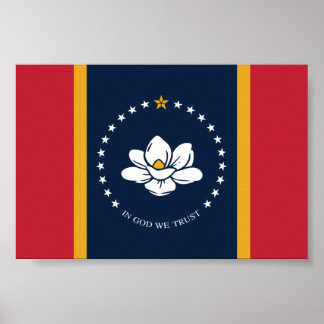 Flag Mississippi - Neue Magnolienflagge Poster
