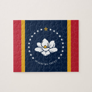 Flag Mississippi - Neue Magnolienflagge Puzzle