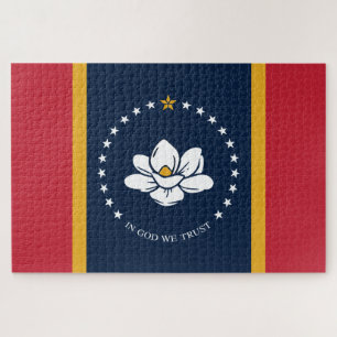 Flag Mississippi - Neue Magnolienflagge Puzzle