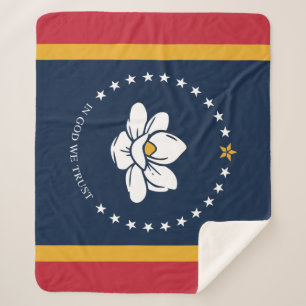 Flag Mississippi - Neue Magnolienflagge Sherpadecke