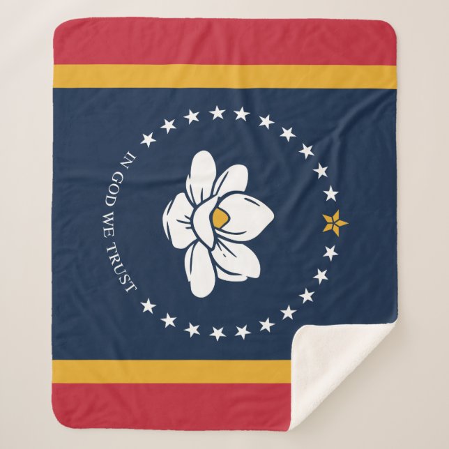 Flag Mississippi - Neue Magnolienflagge Sherpadecke (Vorderseite)