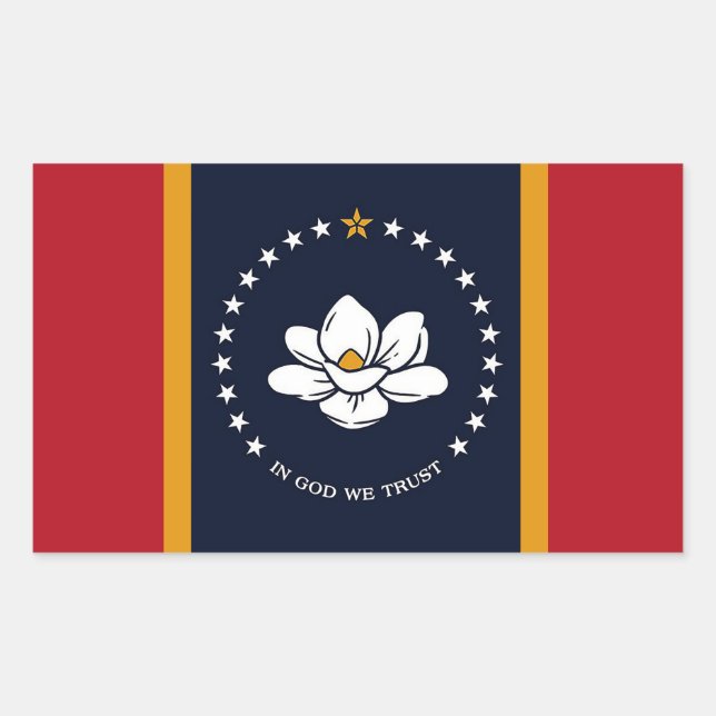 Flag Mississippi Rechteckiger Aufkleber (Vorderseite)