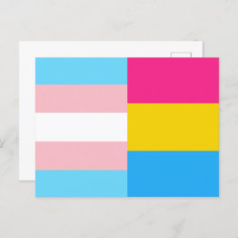 Flag mit doppeltem Stolz für Transgender-Pansexual Postkarte