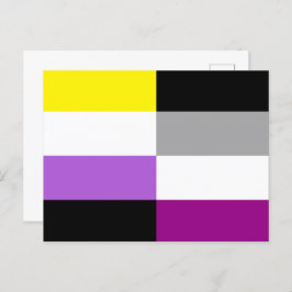 Flag mit nicht binärem asexuellen Dual-Prix Postkarte