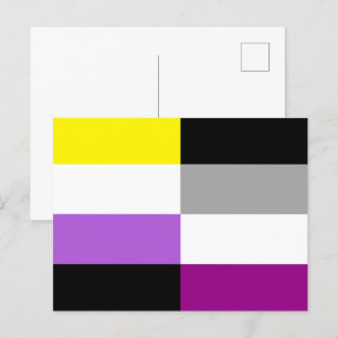 Flag mit nicht binärem asexuellen Dual-Prix Postkarte