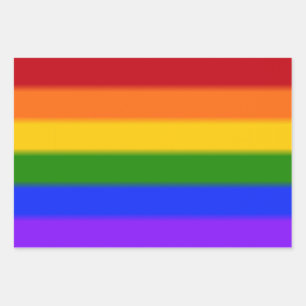 Flag mit Regenbogen-Gay Pride Geschenkpapier Set