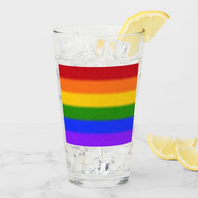 Flag mit Regenbogen-Gay Pride Glas (Rückseite Ice)