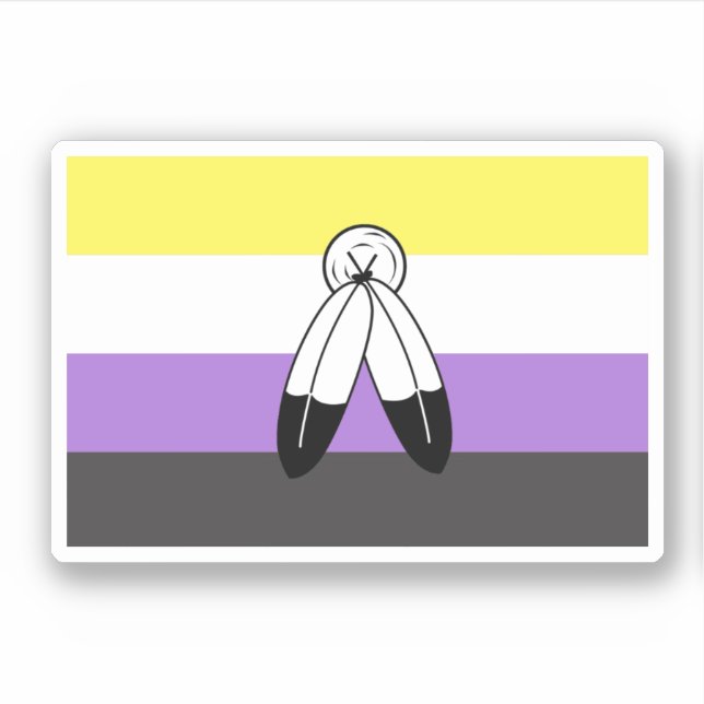 Flag mit zwei Geistern ohne Binärwert Aufkleber (Vorderseite)