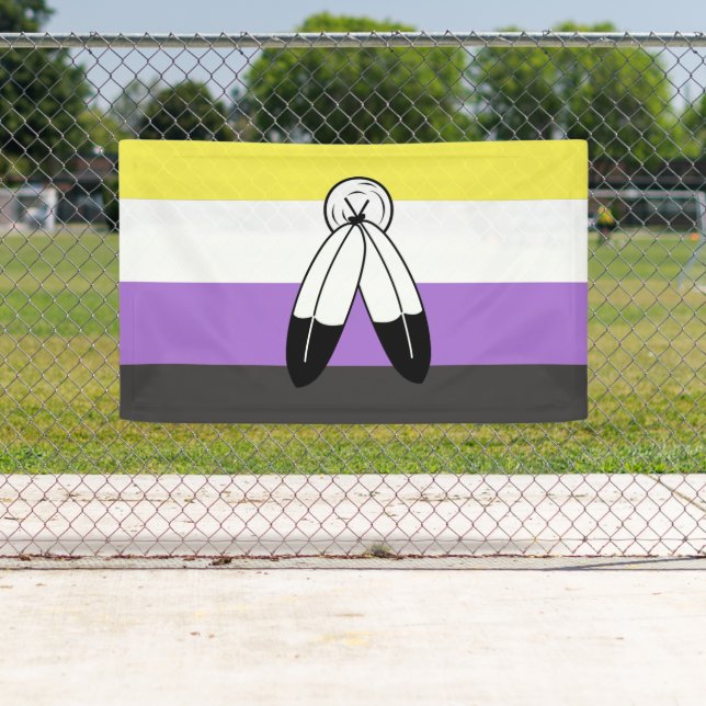 Flag mit zwei Geistern ohne Binärwert Banner (Insitu)