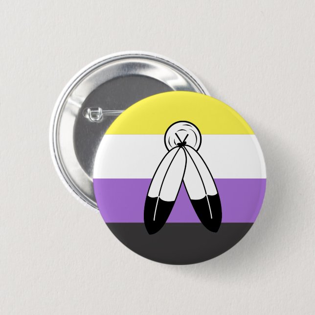 Flag mit zwei Geistern ohne Binärwert Button (Vorne & Hinten)