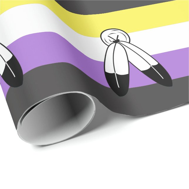 Flag mit zwei Geistern ohne Binärwert Geschenkpapier (Rolleneckpunkt)