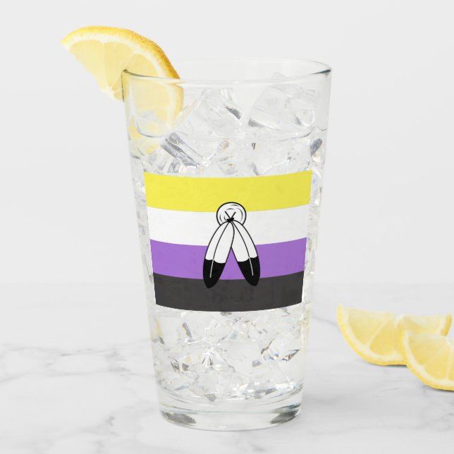 Flag mit zwei Geistern ohne Binärwert Glas (Vorderseite Ice)