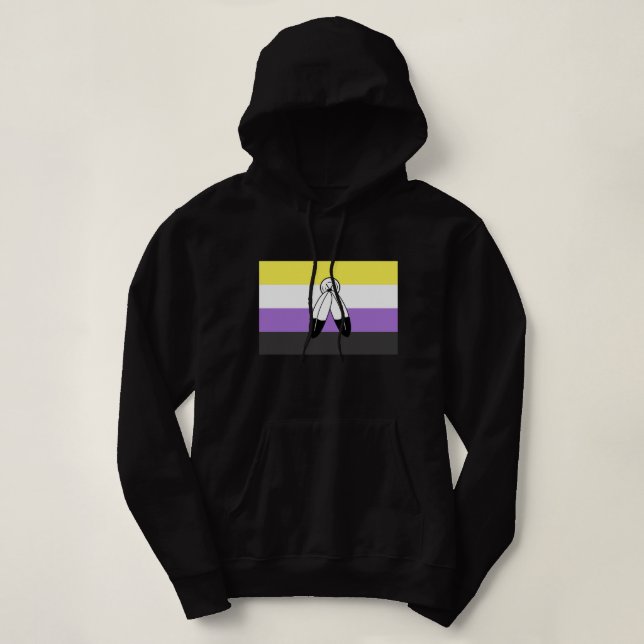 Flag mit zwei Geistern ohne Binärwert Hoodie (Design vorne)