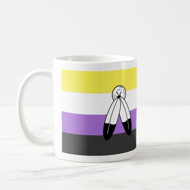 Flag mit zwei Geistern ohne Binärwert Kaffeetasse (Links)