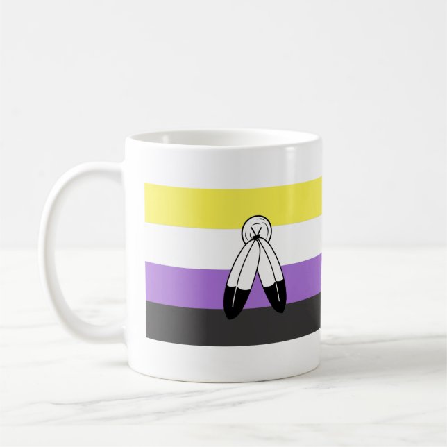 Flag mit zwei Geistern ohne Binärwert Kaffeetasse (Links)
