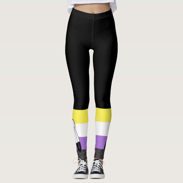 Flag mit zwei Geistern ohne Binärwert Leggings (Vorderseite)