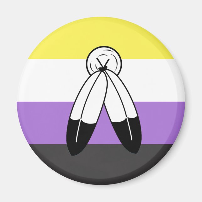 Flag mit zwei Geistern ohne Binärwert Magnet (Vorne)