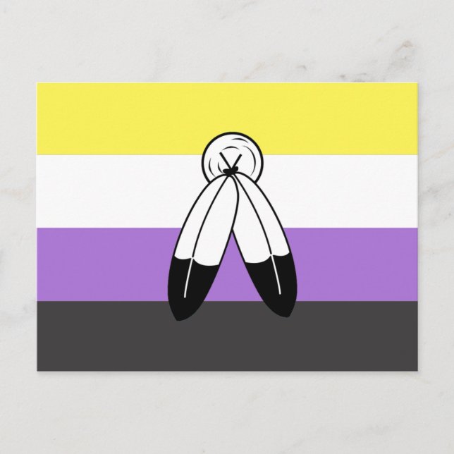 Flag mit zwei Geistern ohne Binärwert Postkarte (Vorderseite)