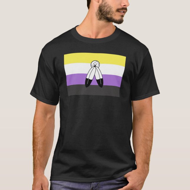 Flag mit zwei Geistern ohne Binärwert T-Shirt (Vorderseite)