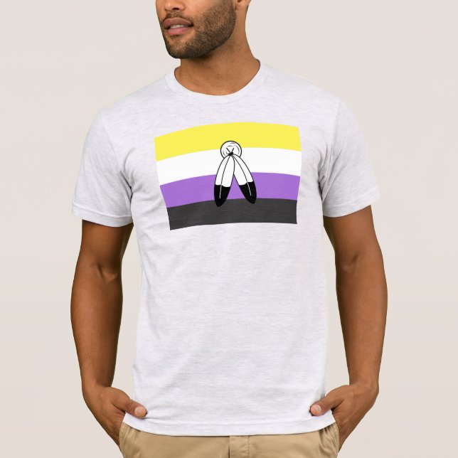 Flag mit zwei Geistern ohne Binärwert T-Shirt (Vorderseite)