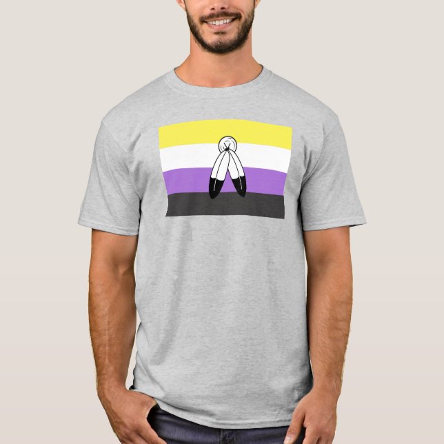 Flag mit zwei Geistern ohne Binärwert T-Shirt (Vorderseite)