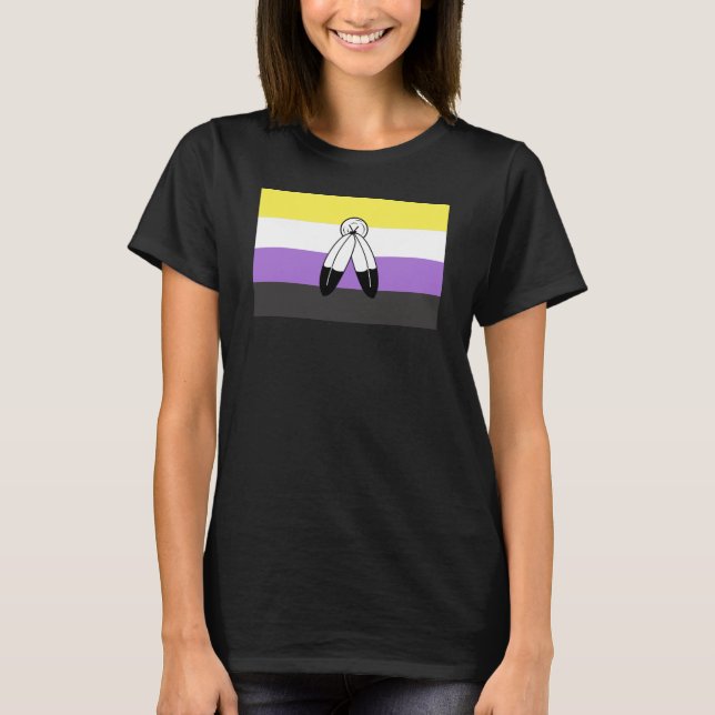 Flag mit zwei Geistern ohne Binärwert T-Shirt (Vorderseite)