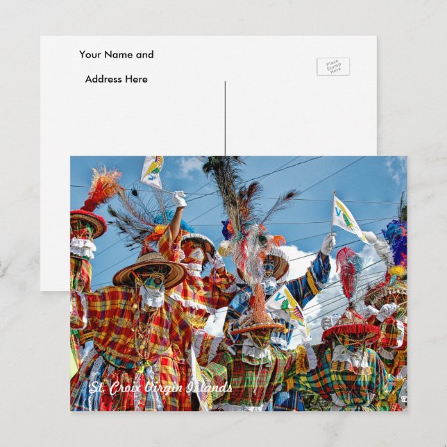 Flag Mocko Jumbien (US-Jungfrau) USVI Postkarte (Vorne/Hinten)