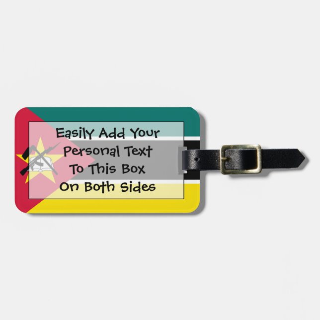 Flag Mosambik Easy ID Personal Gepäckanhänger (Vorderseite horizontal)
