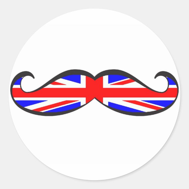 Flag Mustache Runder Aufkleber (Vorderseite)