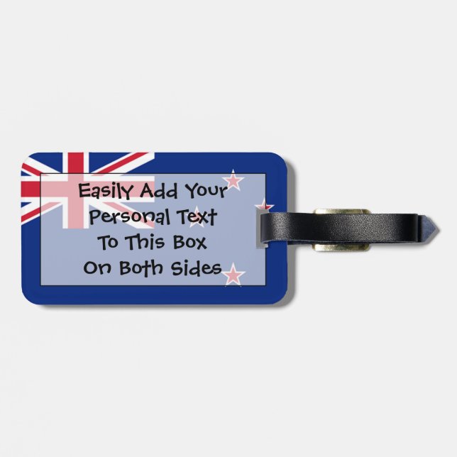 Flag Neuseeland Easy ID Personal Gepäckanhänger (Rückseite horizontal)