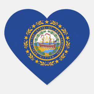 Flag New Hampshire Herz-Aufkleber