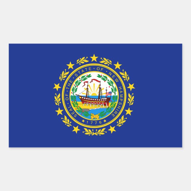 Flag New Hampshire Rechteckiger Aufkleber (Vorderseite)