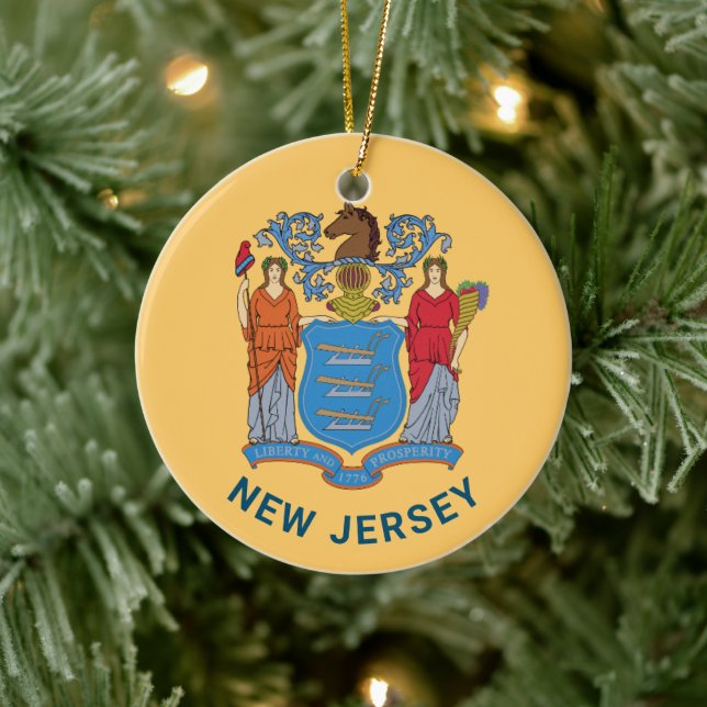 Flag New Jersey Keramik Ornament (Baum)