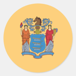 Flag New Jerseyan, Flag New Jersey Runder Aufkleber